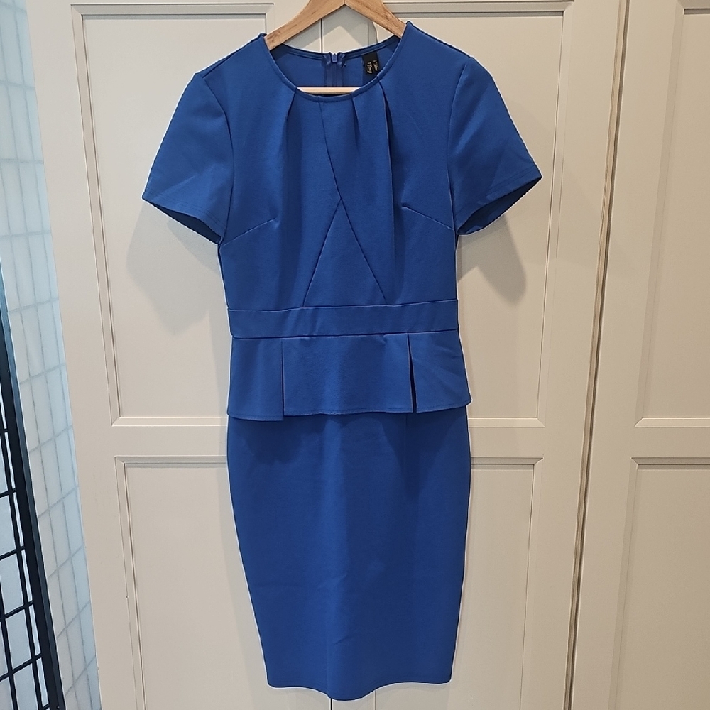 Elegant Blue Peplum Dress